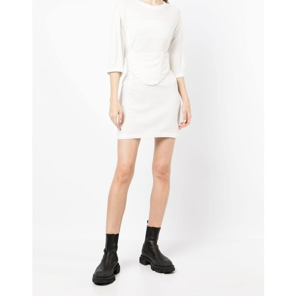 Dion Lee White Cotton Corset Tunic Top